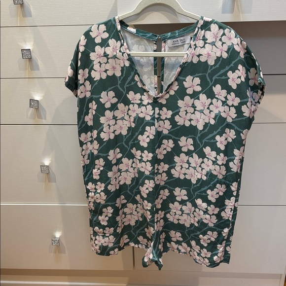 Ava Sky Tops - Ava Sky Pink Blossom Short Sleeve Romper